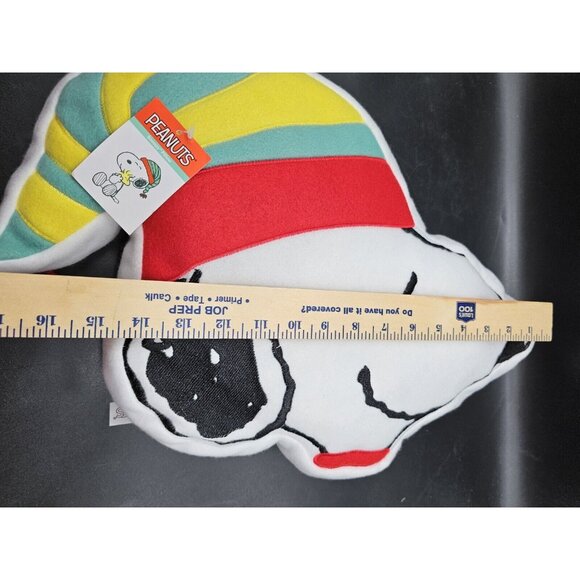 Peanuts Snoopy Dog In Winter Hat Christmas Toss Accent Pillow Pair NWT Dan Dee - Picture 7 of 11